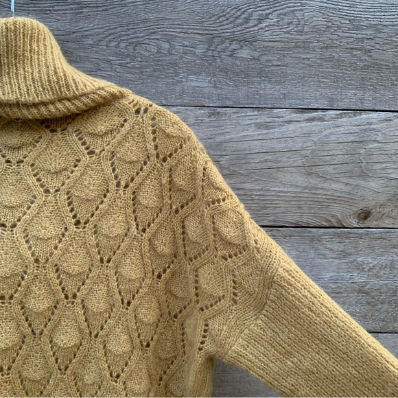 Elsamanda Anthropologie Sweater Womens M Mohair Blend Cowl Textured Semi Sheer - Picture 11 of 16